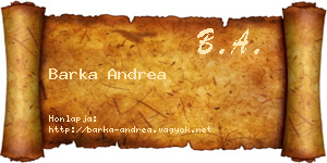 Barka Andrea névjegykártya